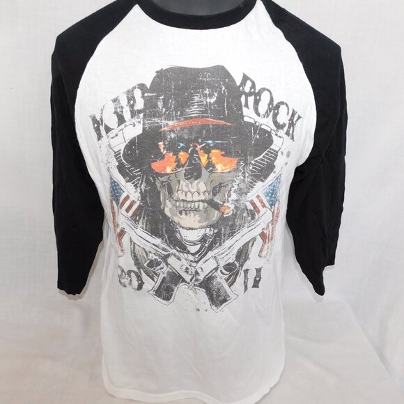Kid Rock 2011 Born Free Tour 3/4 Raglan Sleeve Baseball Style T Shirt Mens M - Picture 2 of 7